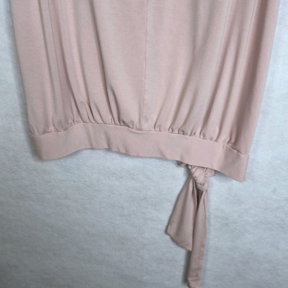 Lauren Ralph Lauren Blush Nude Sleeveless Mock Neck Tie Hem Top Women's‎ Medium - Picture 7 of 9